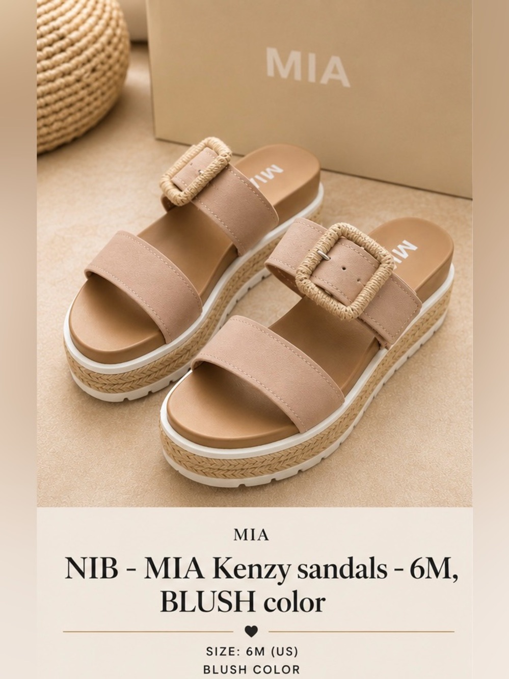 NIB - MIA Kenzy sandals - 6M, BLUSH color